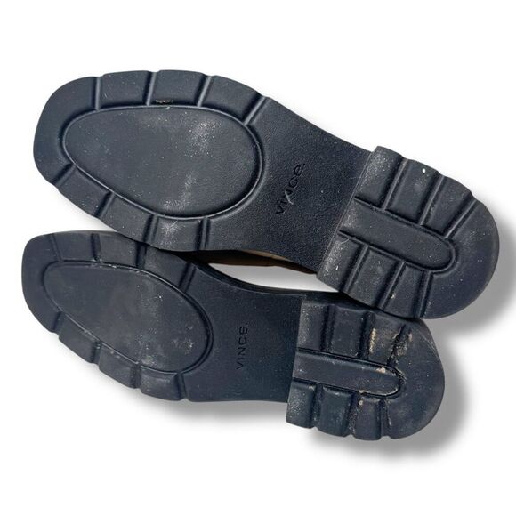 Vince Robin Leather Loafer in Moonlight Cream Lug Soled Heeled Women’s Size 7.5 - Picture 8 of 11